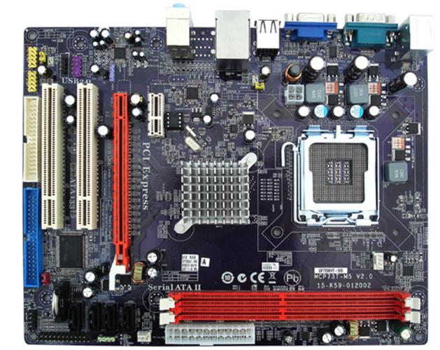 Detailed vintage CPU socket and circuitry on motherboard