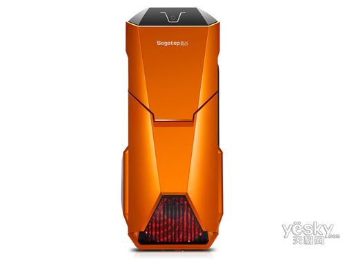 Assembled gaming PC with orange chassis performance
