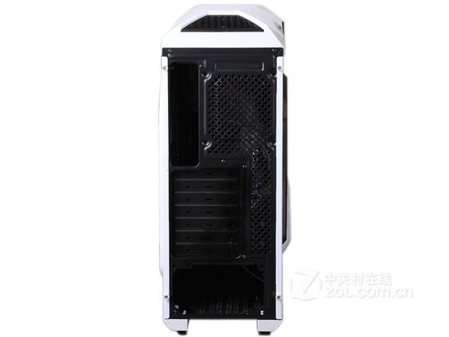 Gaming PC case internal layout with drive bays