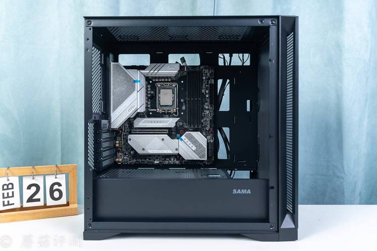 Assembled PC case with components