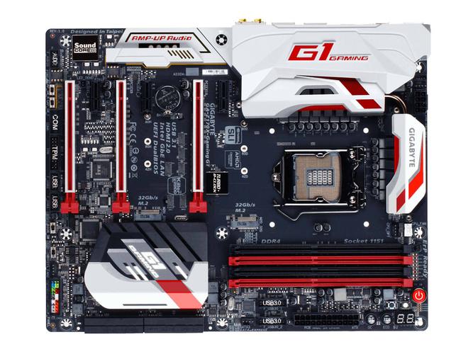 Close-up of computer motherboard with detailed circuits