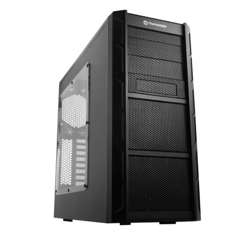 Mid-tower computer case side profile in black