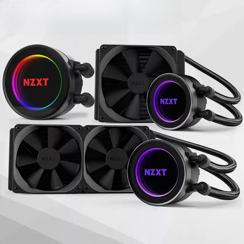 Modern PC CPU cooler with RGB lighting in case