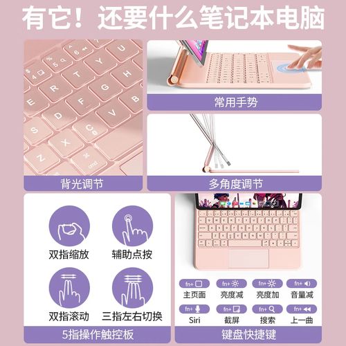 Wireless keyboard with trackpad for tablet device