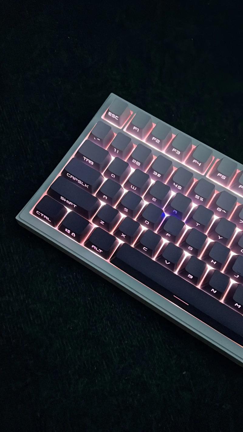 Modern mechanical keyboard on desk setup