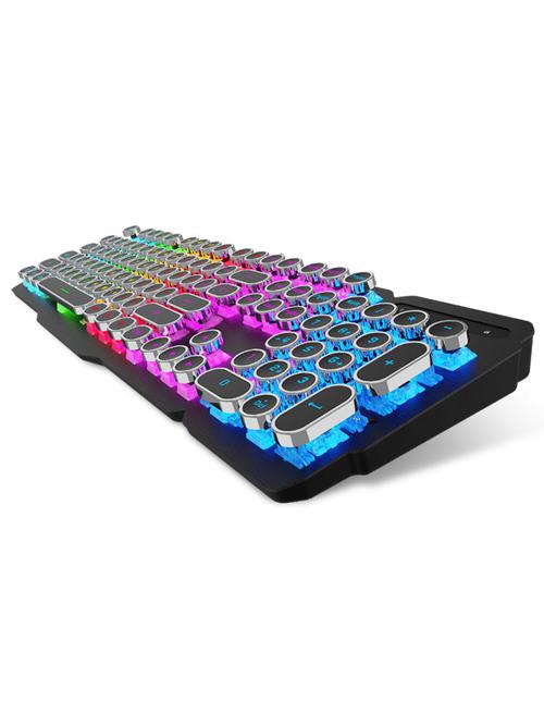 RK 光影机械键盘RGB灯光效果特写