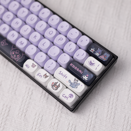 Backlit mechanical keyboard colorful keys in use