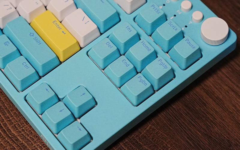 Close-up of colorful mechanical keyboard keycaps