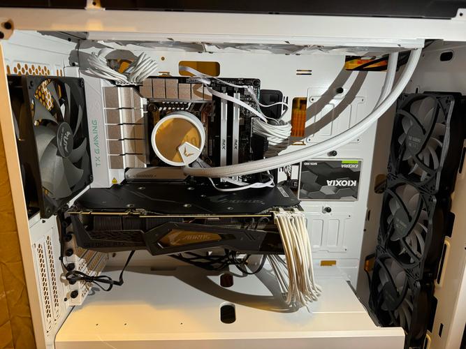 Computer AIO liquid cooling radiator detail