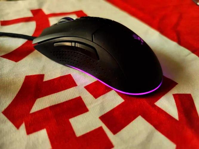 Wired gaming mouse sensor close-up