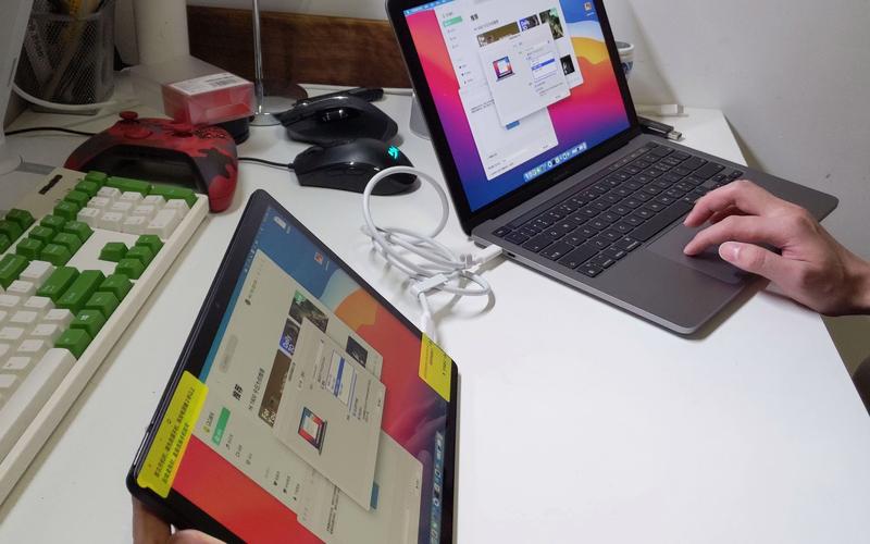 Slim portable monitor with accessories setup