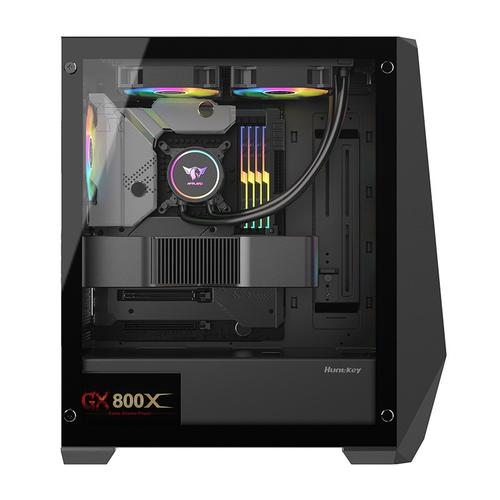 PC case internal hardware installation view