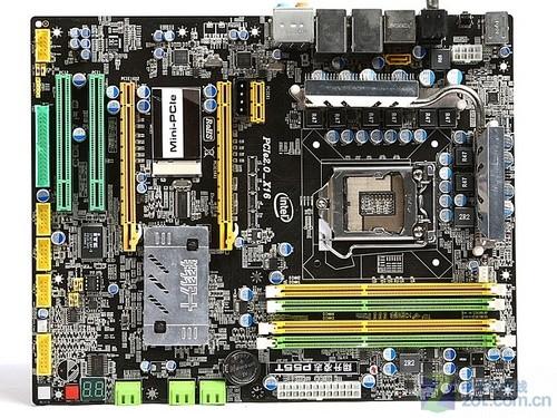 Detailed view of motherboard components and layout
