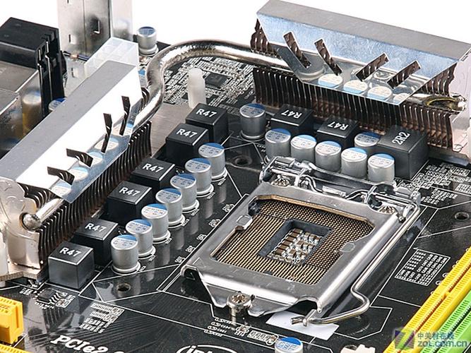 Motherboard with large heatsinks and cooling fins