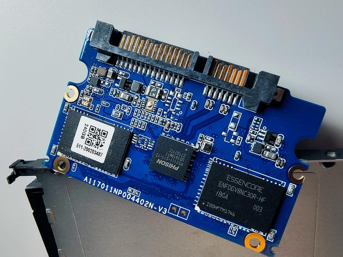 Computer hardware components close-up