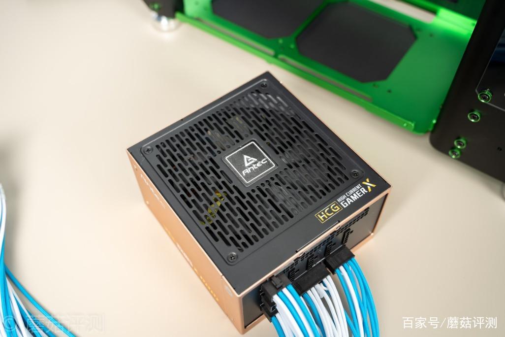 PC hardware components layout in open case