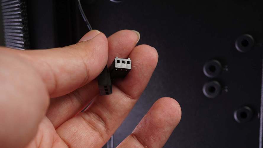 PC case interior with multiple drive bays storage