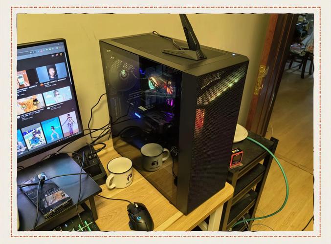 Airflow and cooling setup in black PC tower