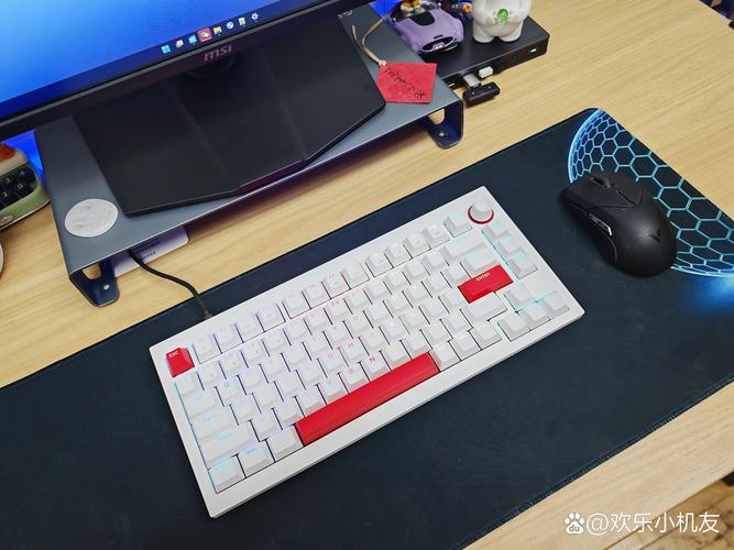 Stylish mechanical keyboard on desk setup