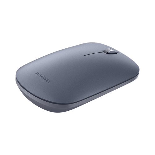 Person using slim wireless mouse on laptop desk