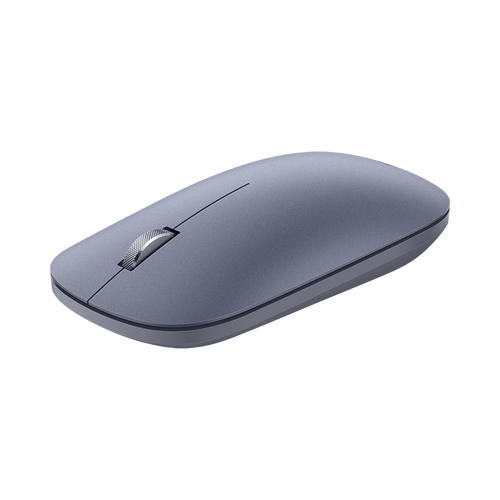 Modern wireless mouse on tech setup with battery