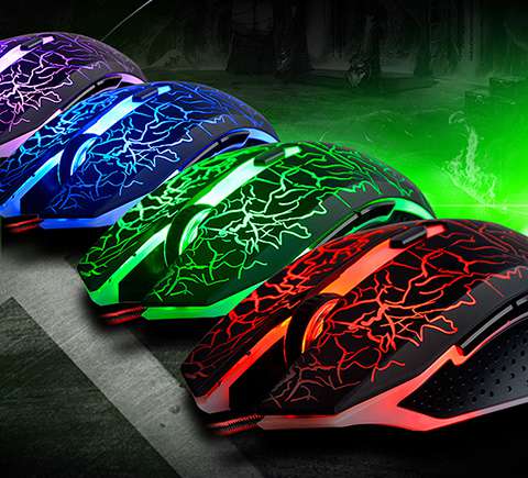 Colorful LED gaming peripheral setup