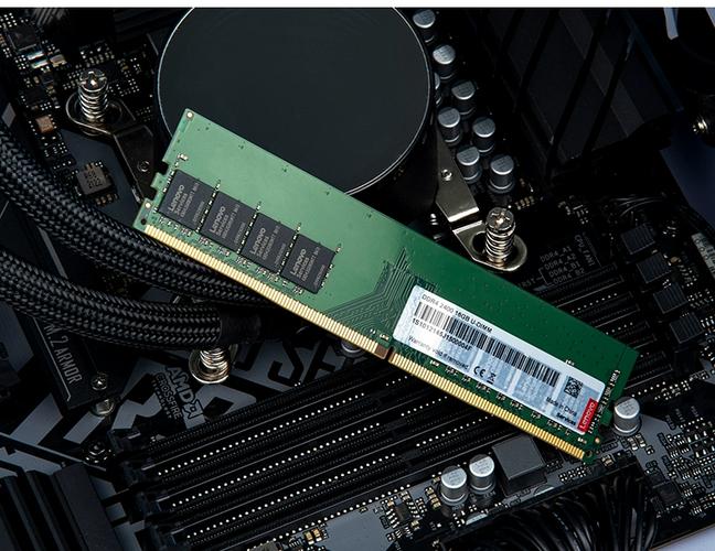 Close-up of computer memory module pins and chips