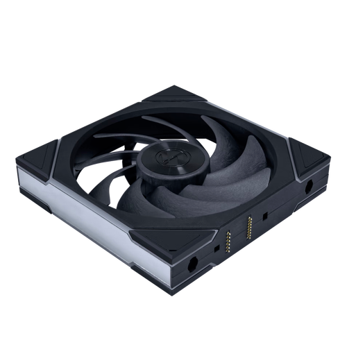 Computer cooling fan in black chassis
