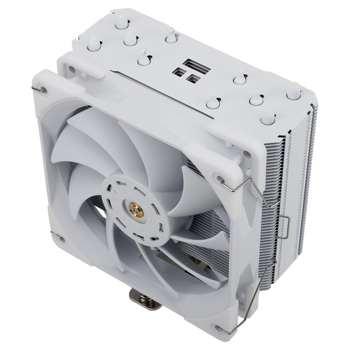 Close-up of CPU cooler heatsink and heatpipes