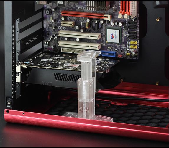 Graphics card with support bracket and fan mounting detail