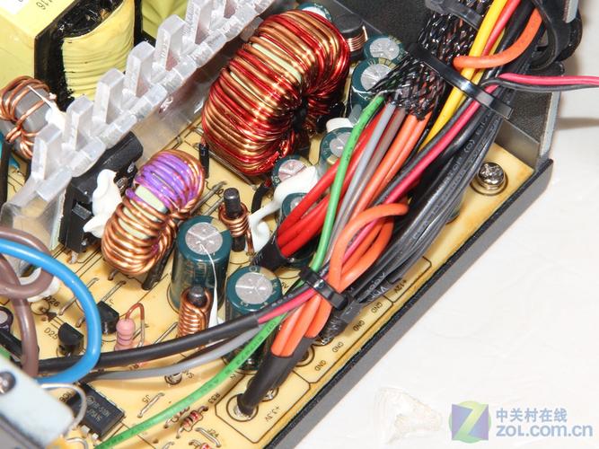 Computer hardware power supply close-up view