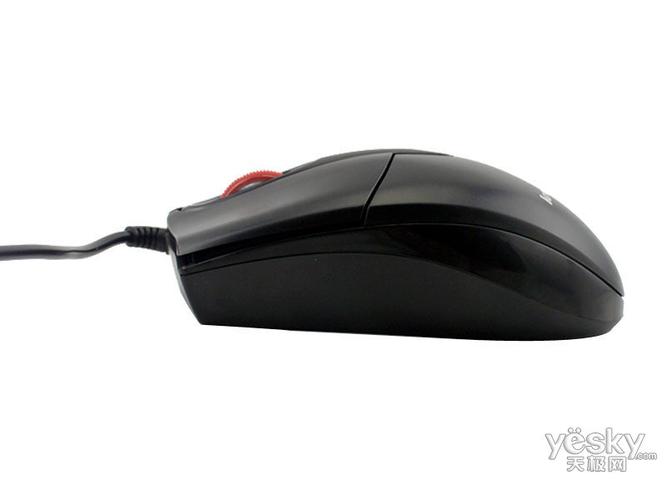 Close-up of black corded mouse design