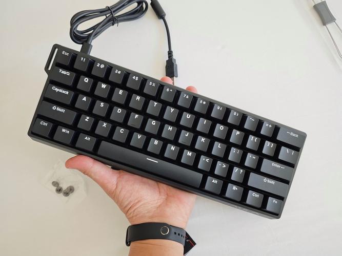 Mechanical keyboard with RGB lighting in gaming setup