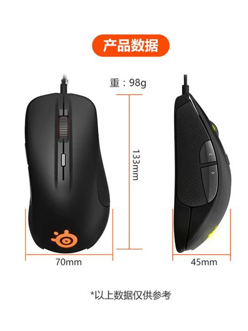 Ergonomic gaming mouse side view