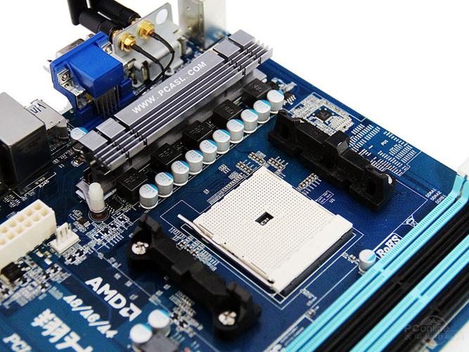 Thermal view of computer motherboard electronics