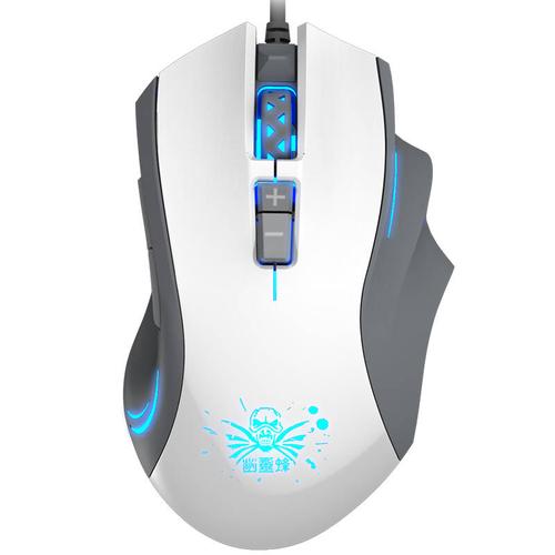 Close-up of gaming mouse sensor and buttons