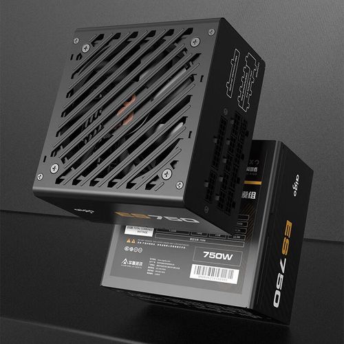 Close-up of computer hardware components including PSU