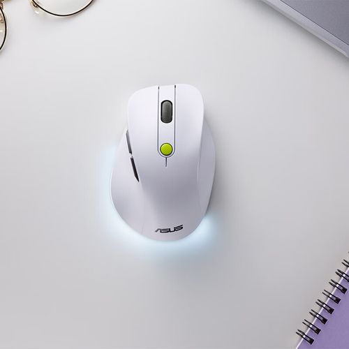 Gamer using RGB wireless mouse setup