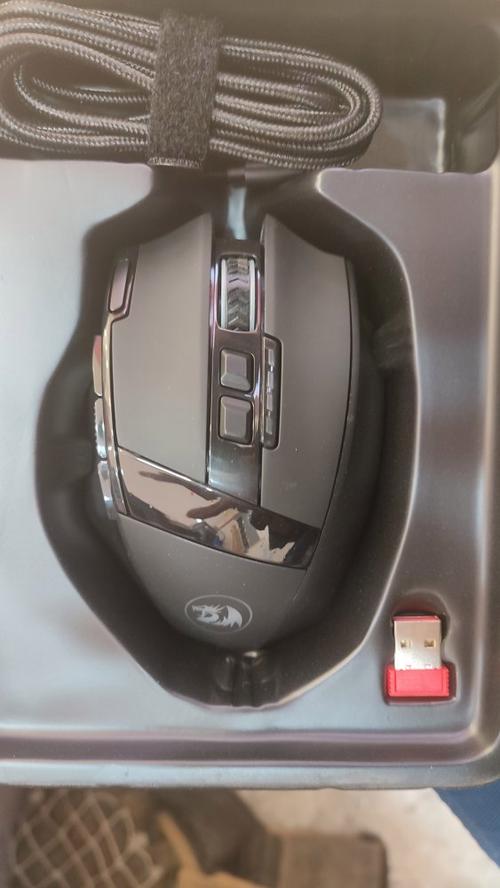 Gaming setup with mouse in action