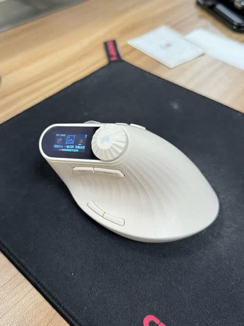 Vertical mouse on colorful desk surface