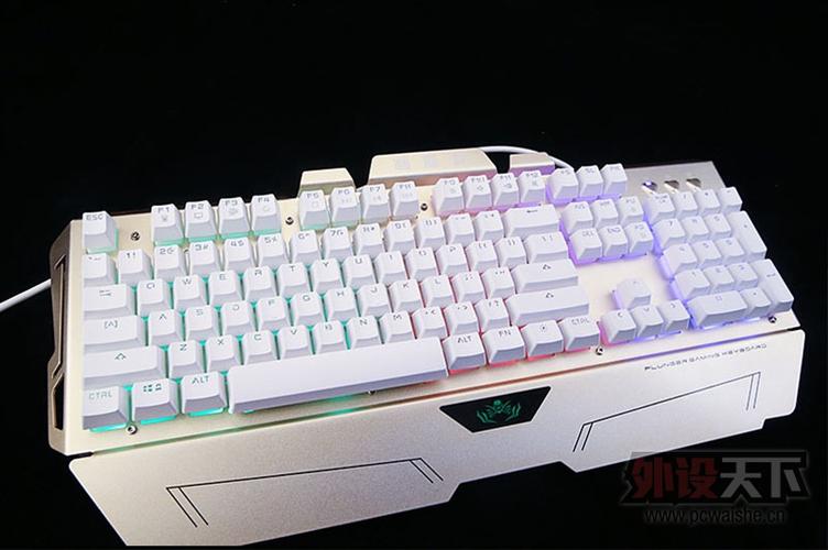 Detailed view of mechanical keyboard key switches