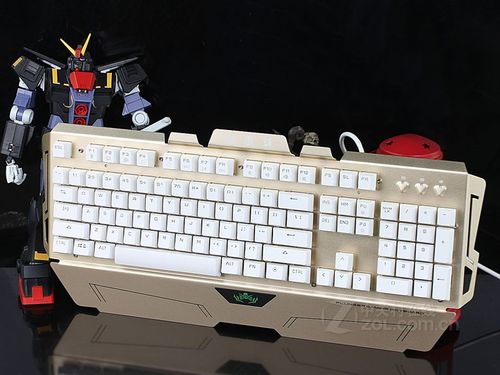 Gaming keyboard with aluminum frame and wrist rest