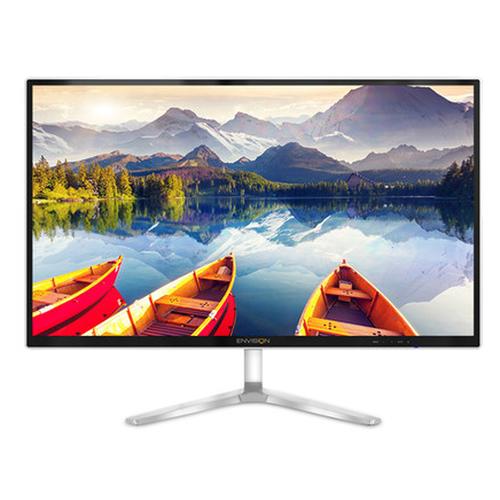 Clean black monitor on workspace desk