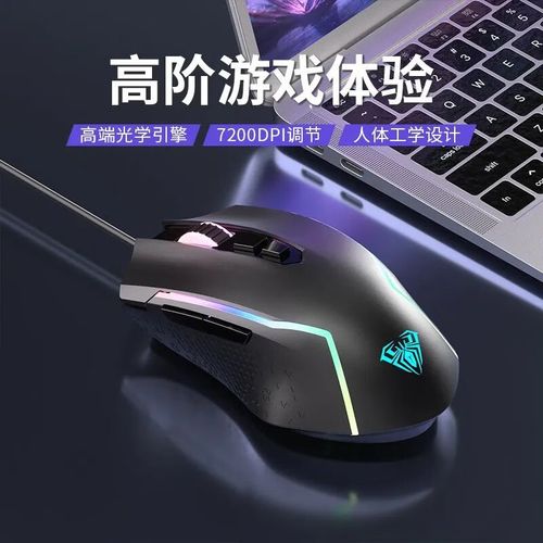 Close-up of gaming mouse DPI button and sensor