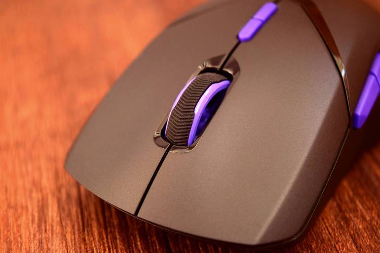 Close-up of computer gaming mouse details