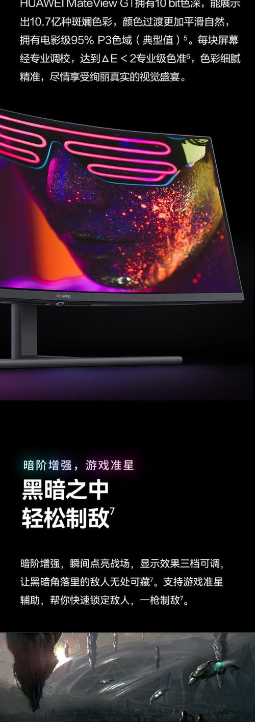 Curved monitor display details and specs