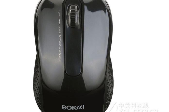 黑色无线鼠标侧面人体工学曲线展示