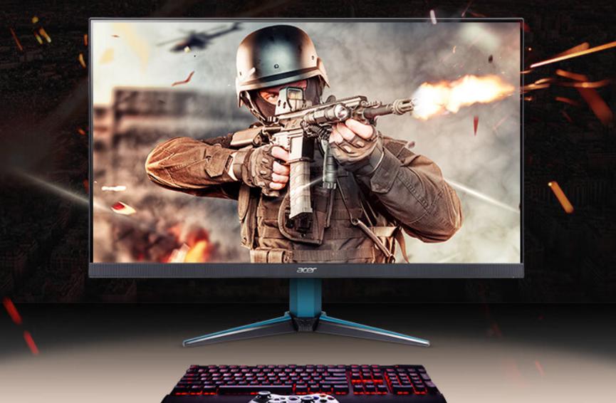 Close-up of gaming monitor bezels and stand