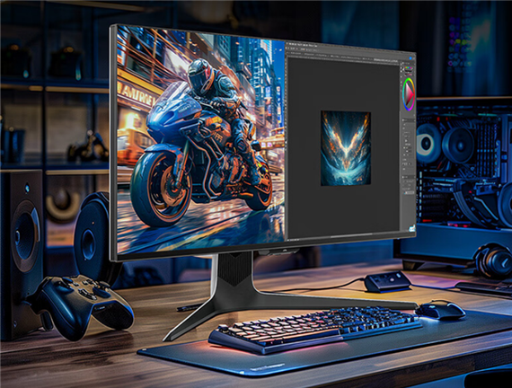 Professional monitor on clean desk