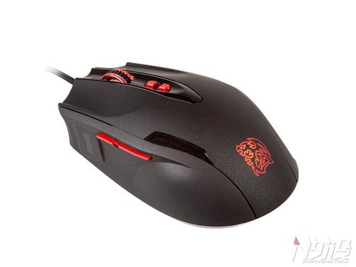 Wired gaming mouse on desk setup